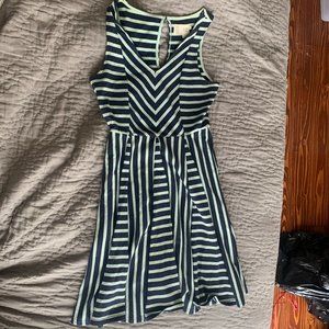 Athropologie Striped Fit and Flare Dress